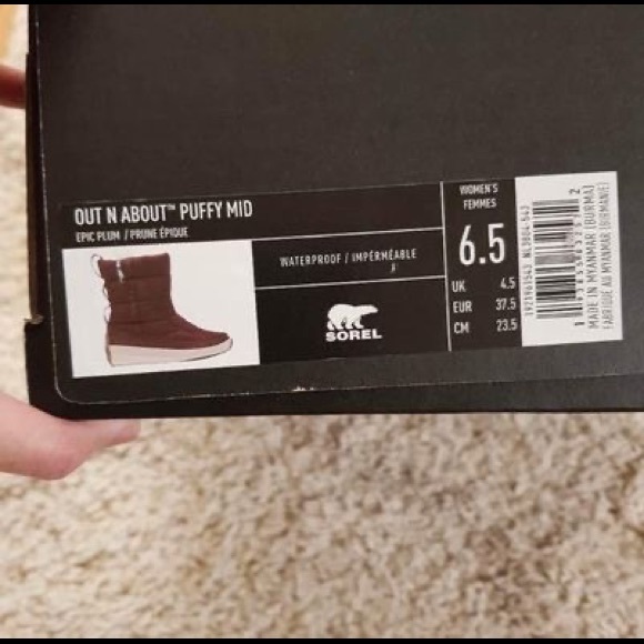 Sorel out n about puffy mid boot 6.5 epic plum - Picture 4 of 4